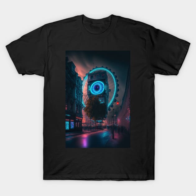 London Eye London Cyberpunk T-Shirt by Art8085